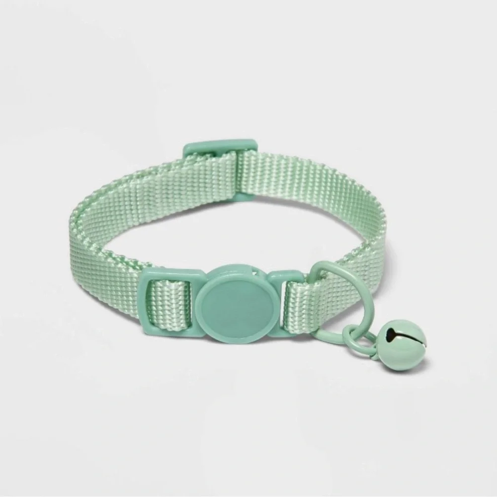New! Boots & Barkley Mint Green Cat Collar with Bell and Breakaway Buckle